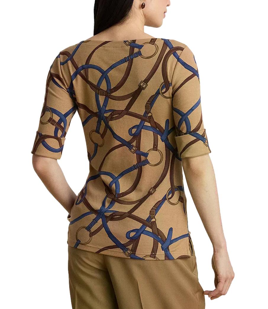Ralph Lauren T-Shirt da Donna - Camel Multi - 200b27407