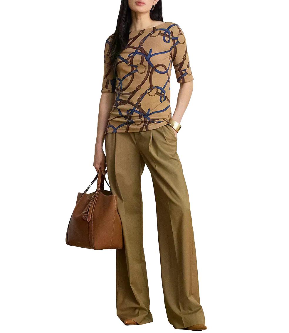 Ralph Lauren T-Shirt da Donna - Camel Multi - 200b27407
