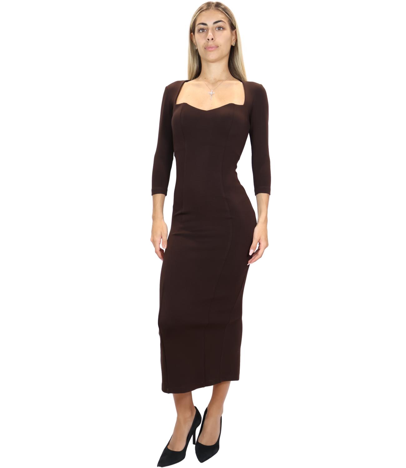 Silence Limited Abito da Donna - Dark Brown - Slab009fwai26