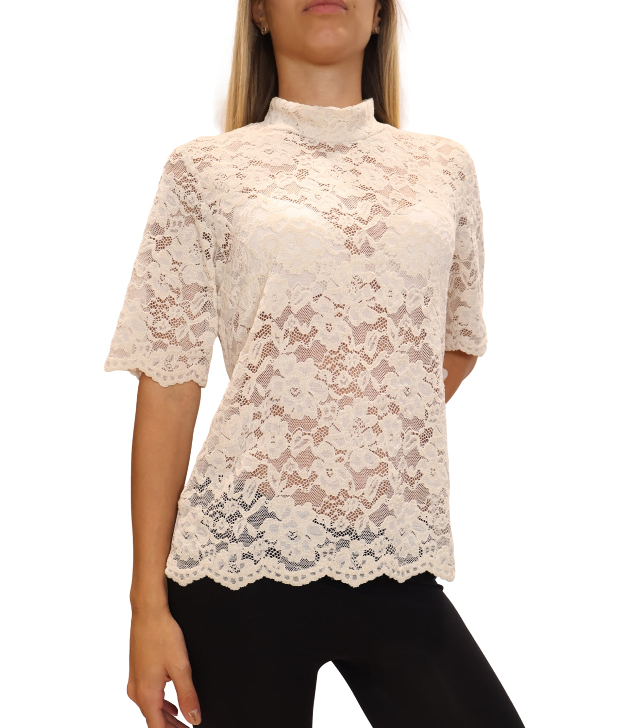 Studio it T-Shirt da Donna - Panna - Th4152
