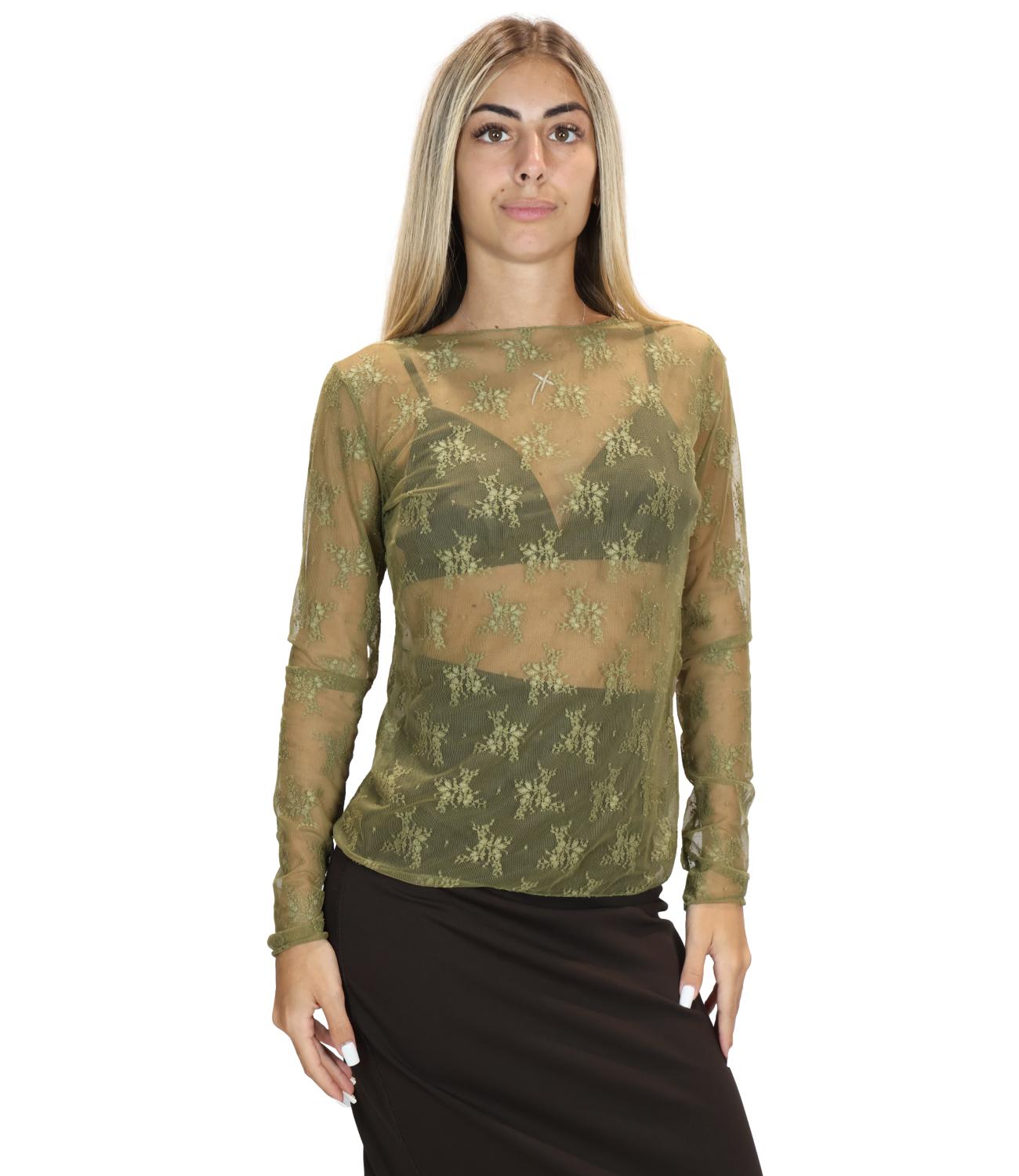 Susy Mix Maglia da Donna - Verde Oliva - 10997
