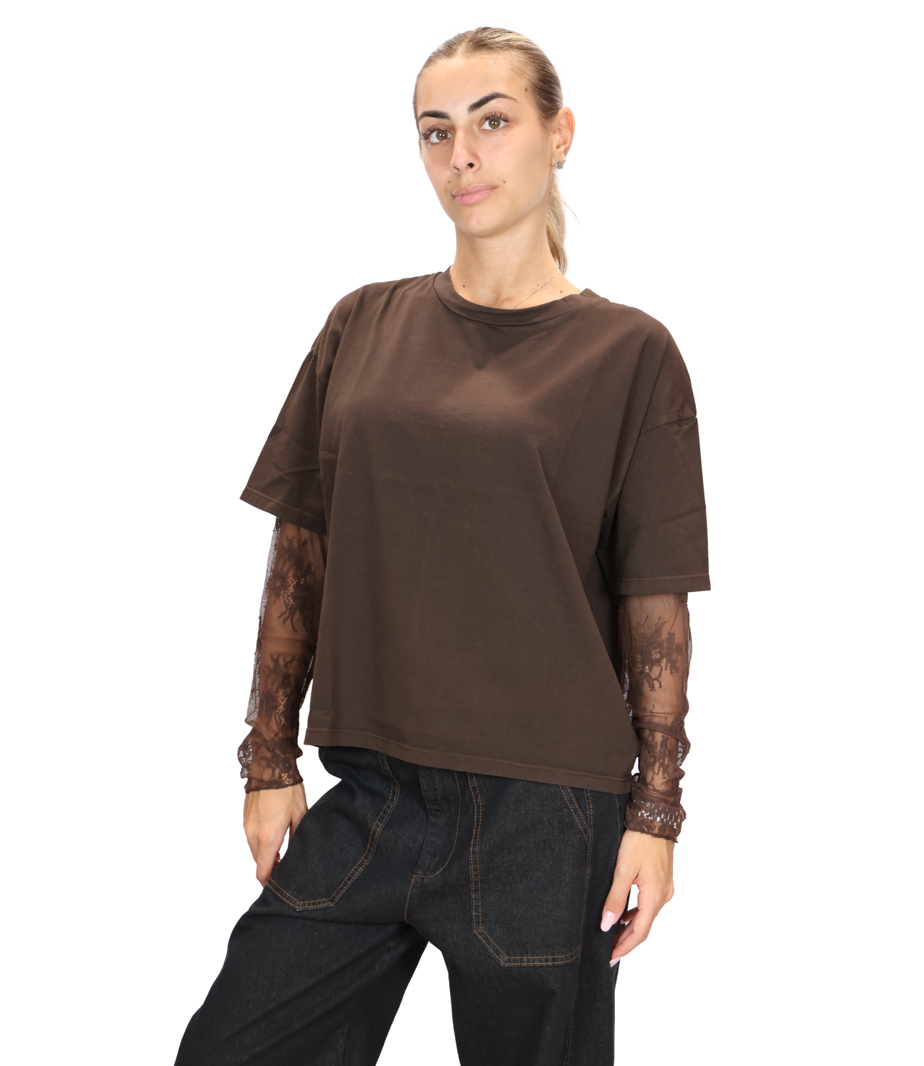 Susy Mix Maglia da Donna - Moro - 11073