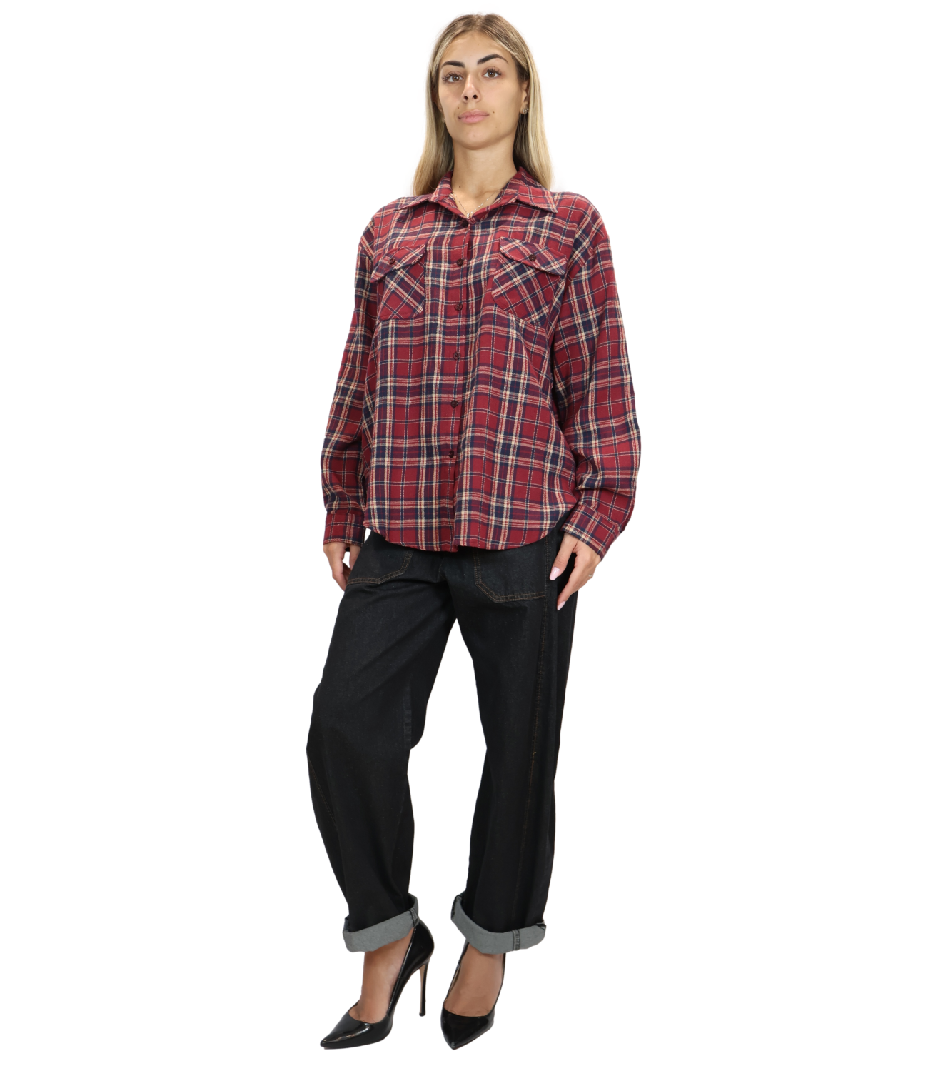 Susy Mix Camicia da Donna - Rosso - 12494