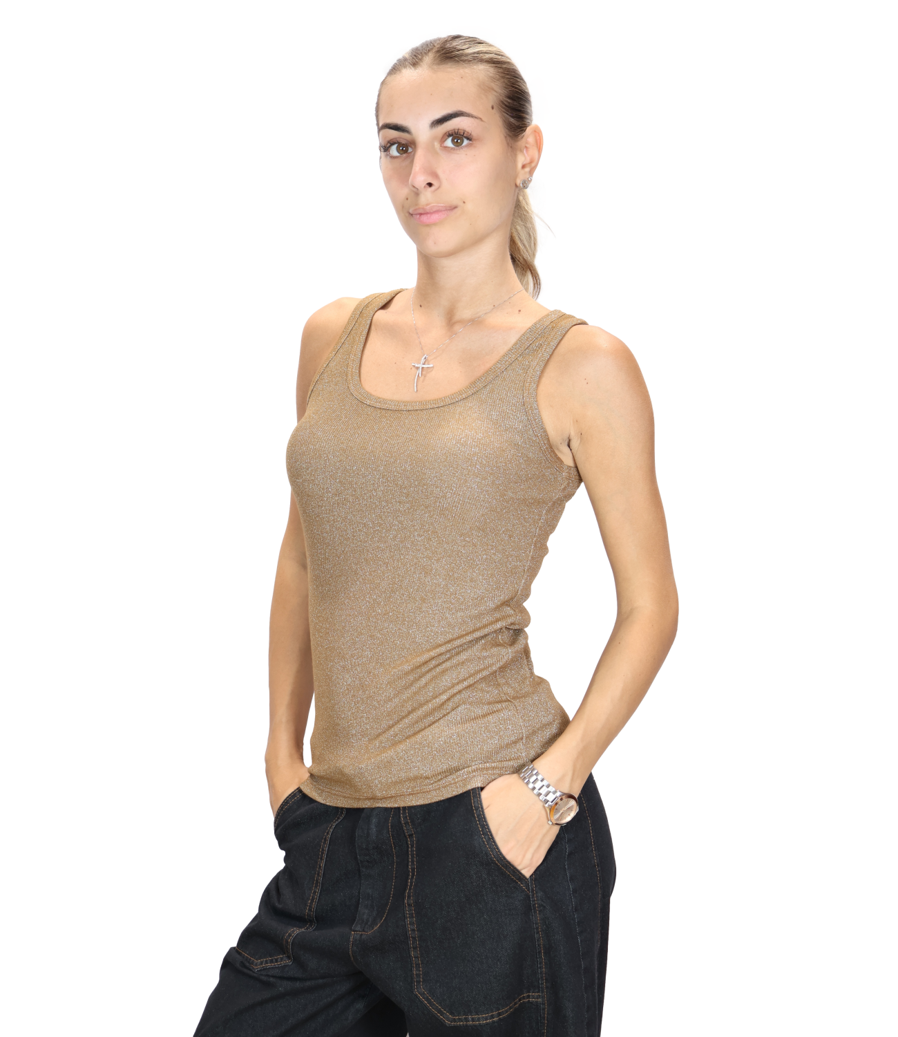 Susy Mix Canotta da Donna - Tabacco - 2699