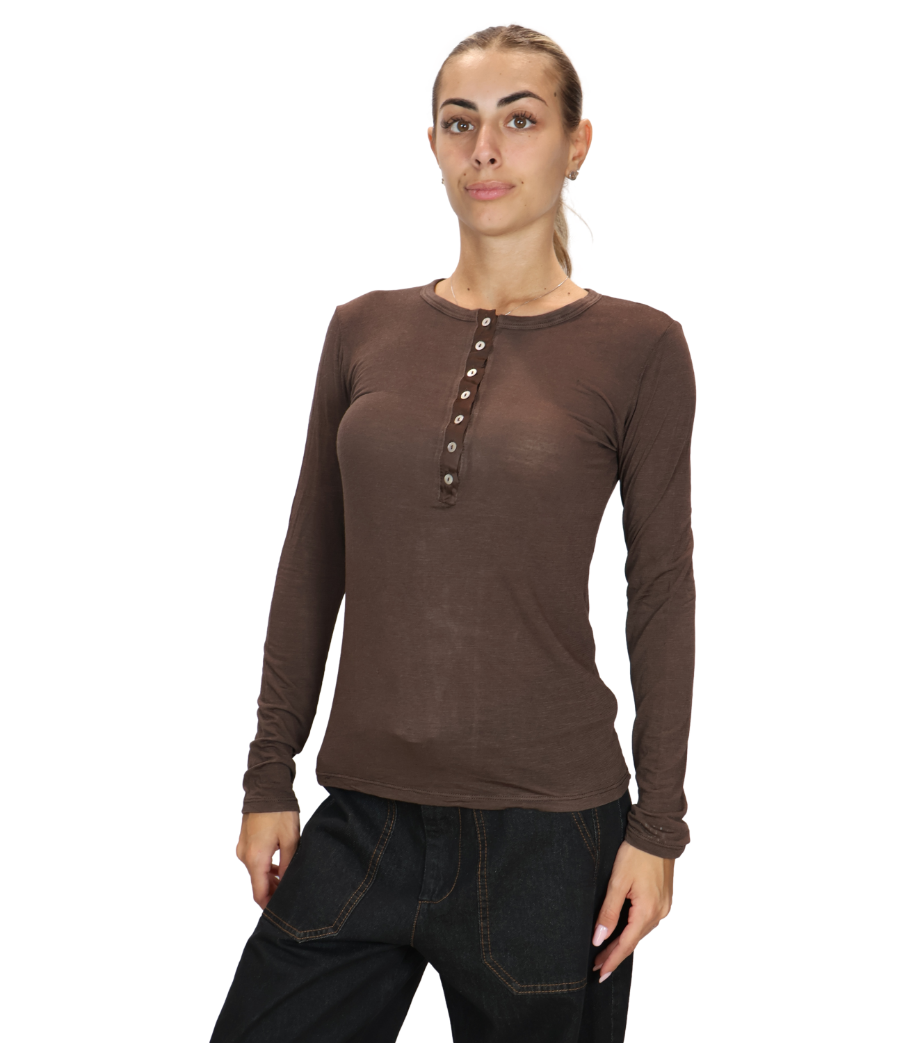 Susy Mix Maglia da Donna - Moro - 2763