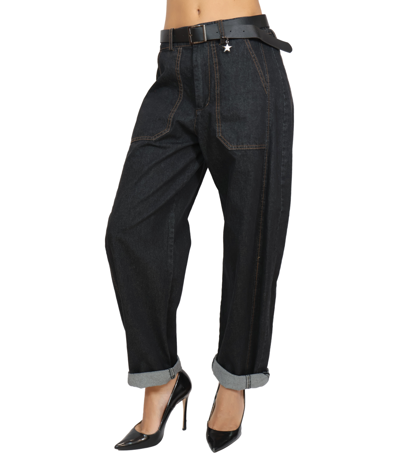 Susy Mix Pantalone da Donna - Nero - 38302p