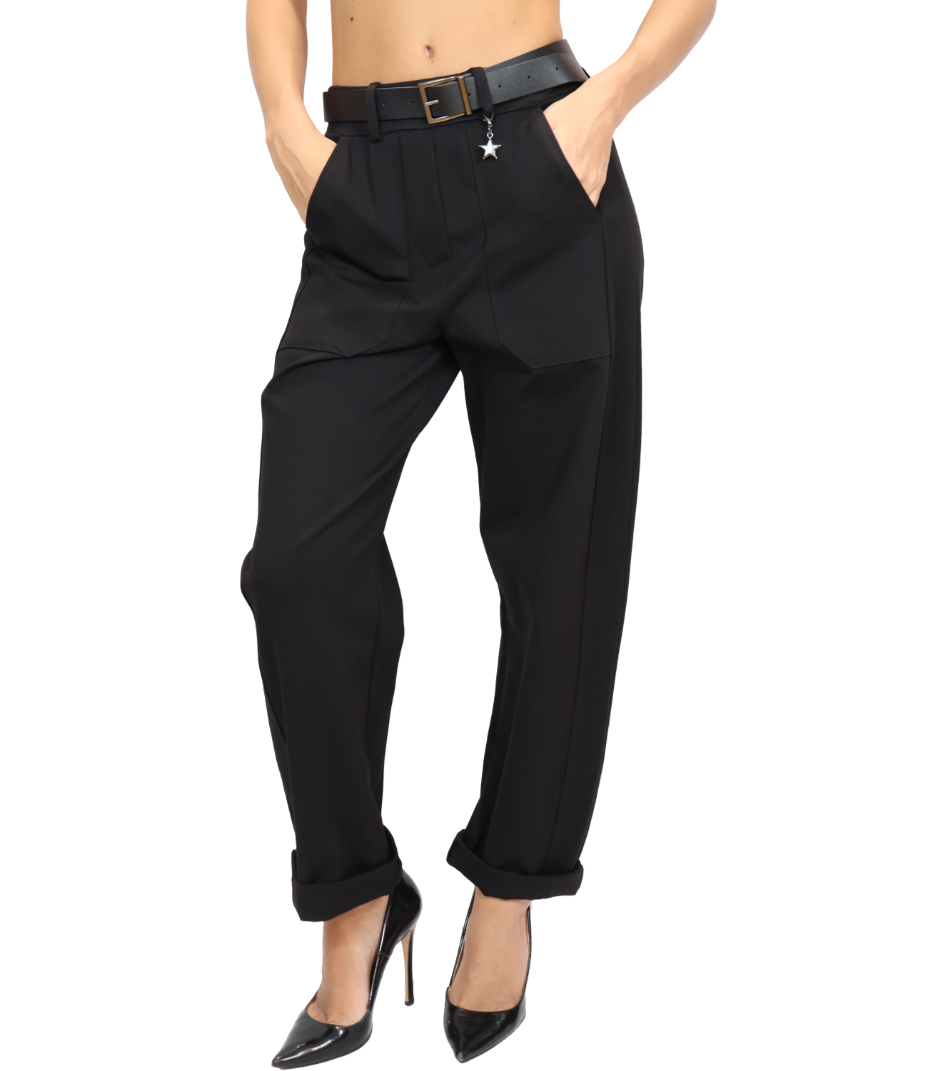 Susy Mix Pantalone da Donna - Nero - 61336p