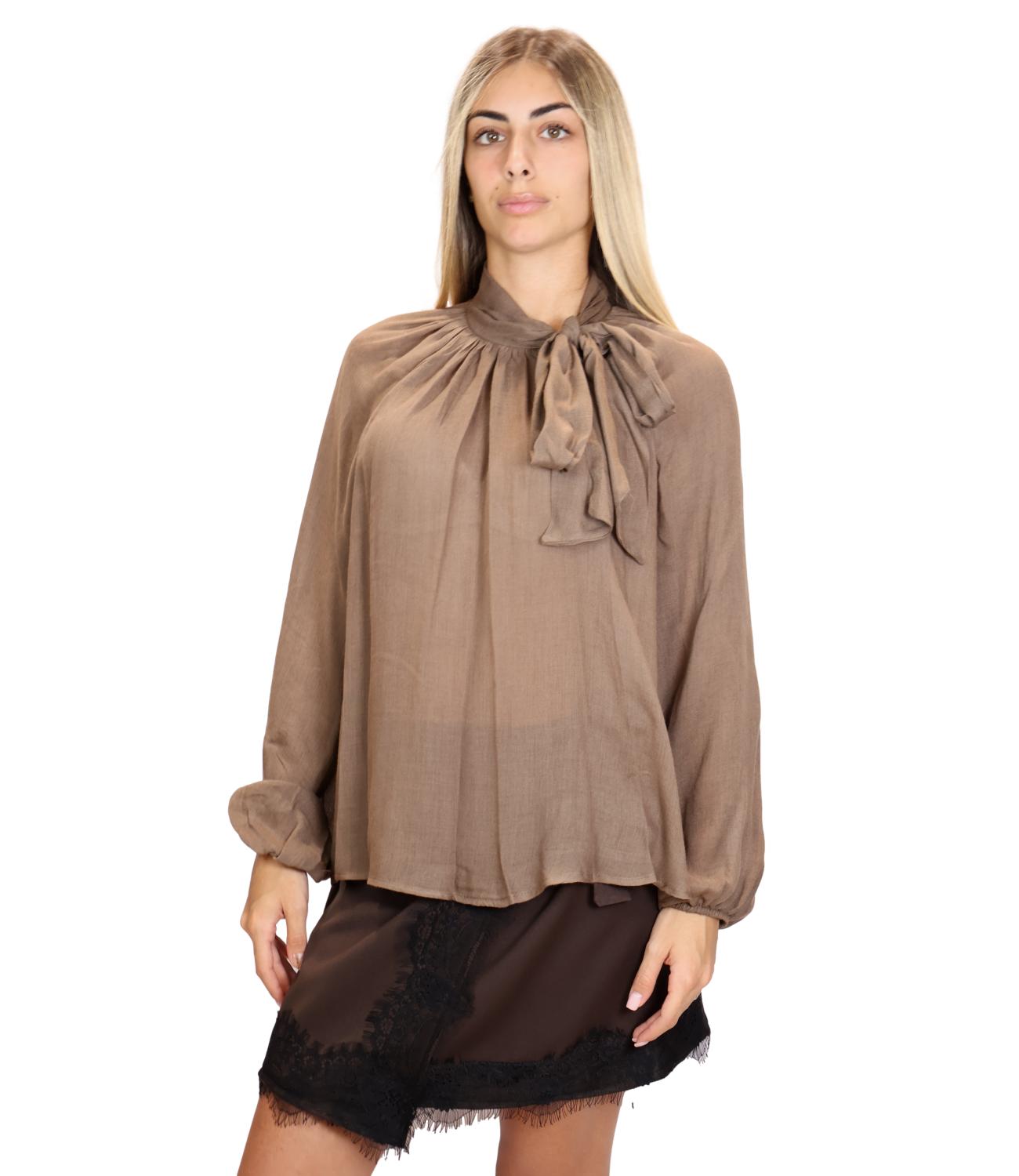 Susy Mix Camicia da Donna - Tabacco - Bl153030