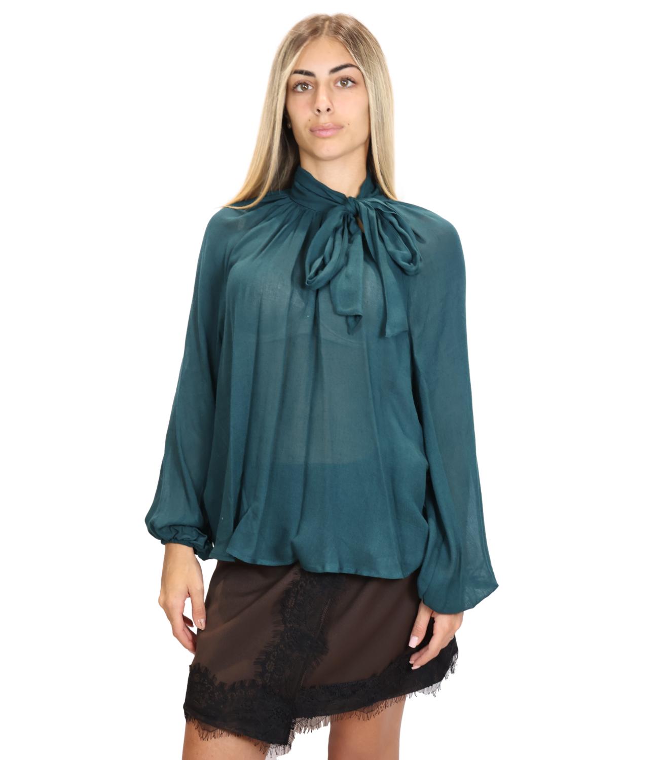Susy Mix Camicia da Donna - Verde - Bl153030