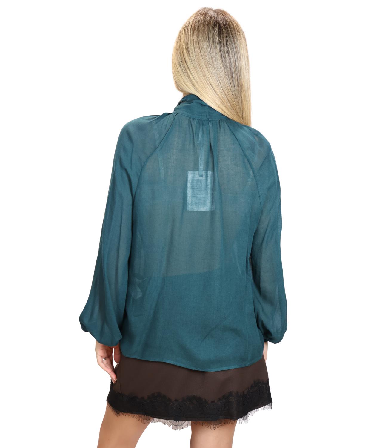 Susy Mix Camicia da Donna - Verde - Bl153030