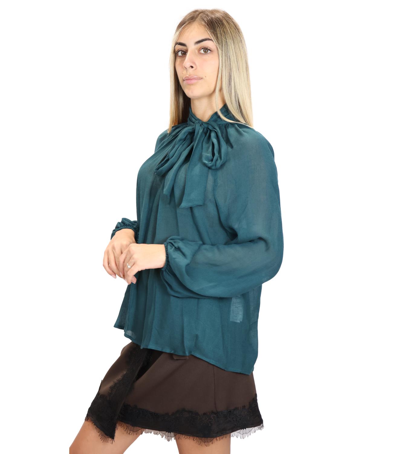 Susy Mix Camicia da Donna - Verde - Bl153030