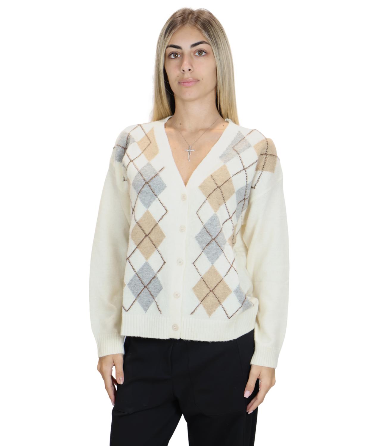 Susy Mix Cardigan da Donna - Crema - Hs26805