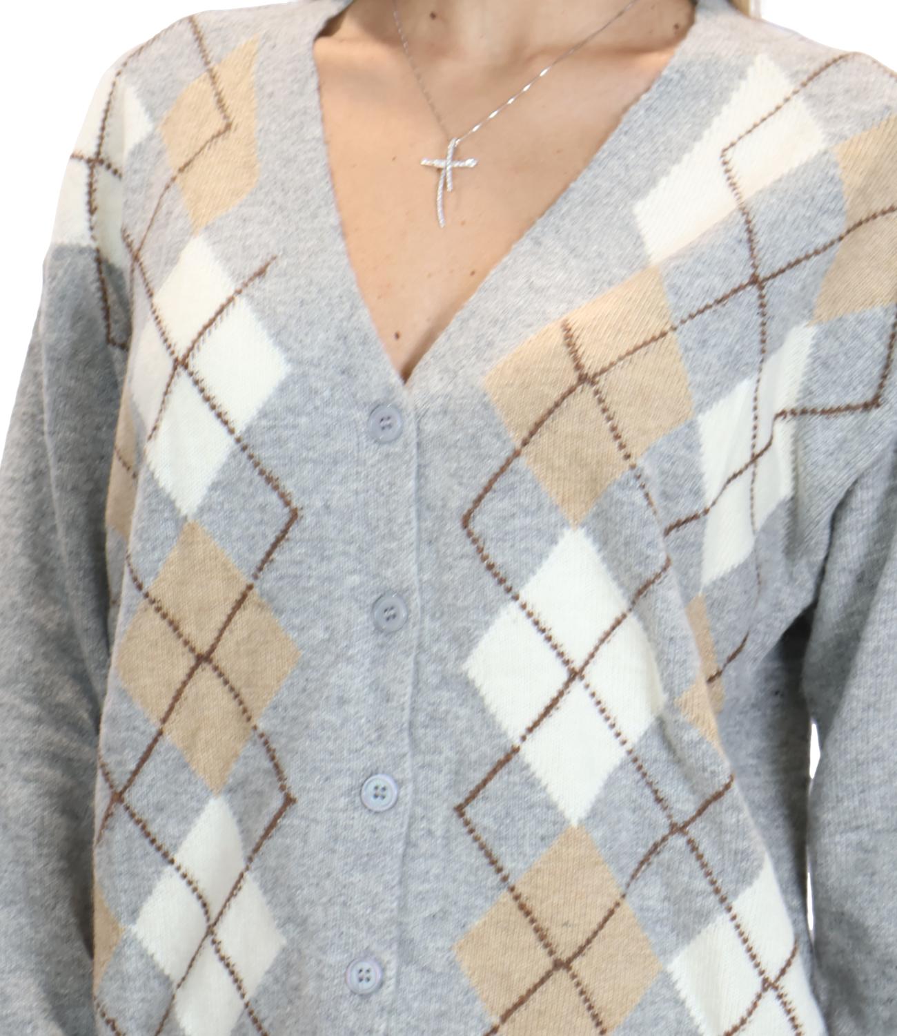 Susy Mix Cardigan da Donna - Grigio - Hs26805