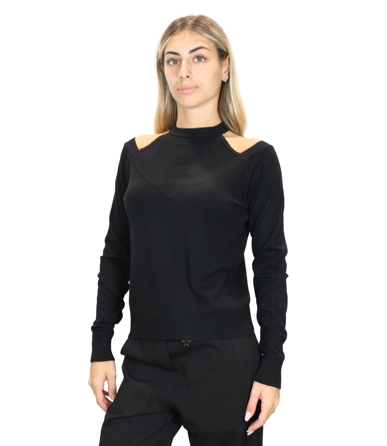 Susy Mix Maglia da Donna - Nero - M338
