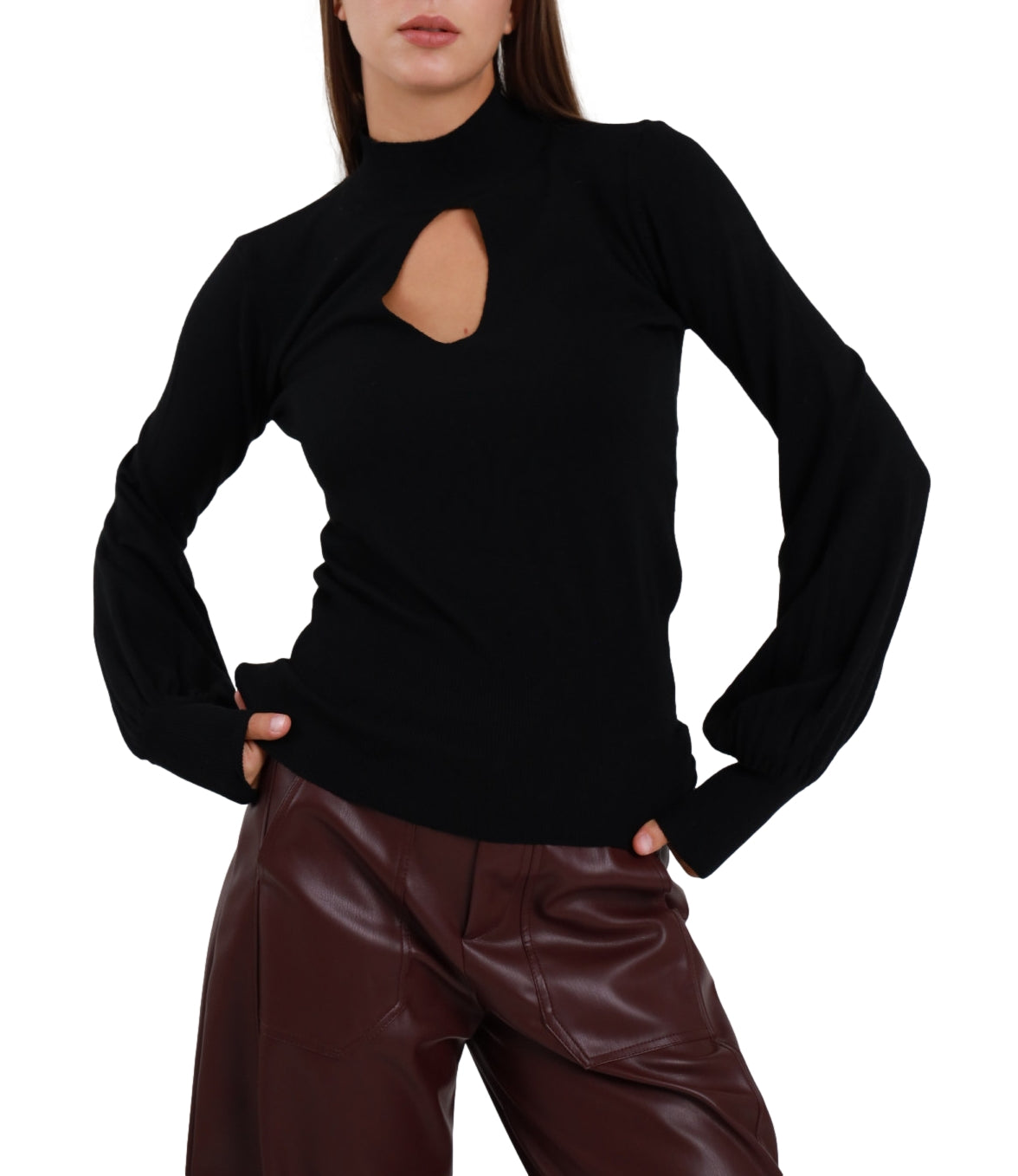 Susy Mix Maglia da Donna - Nero - M339