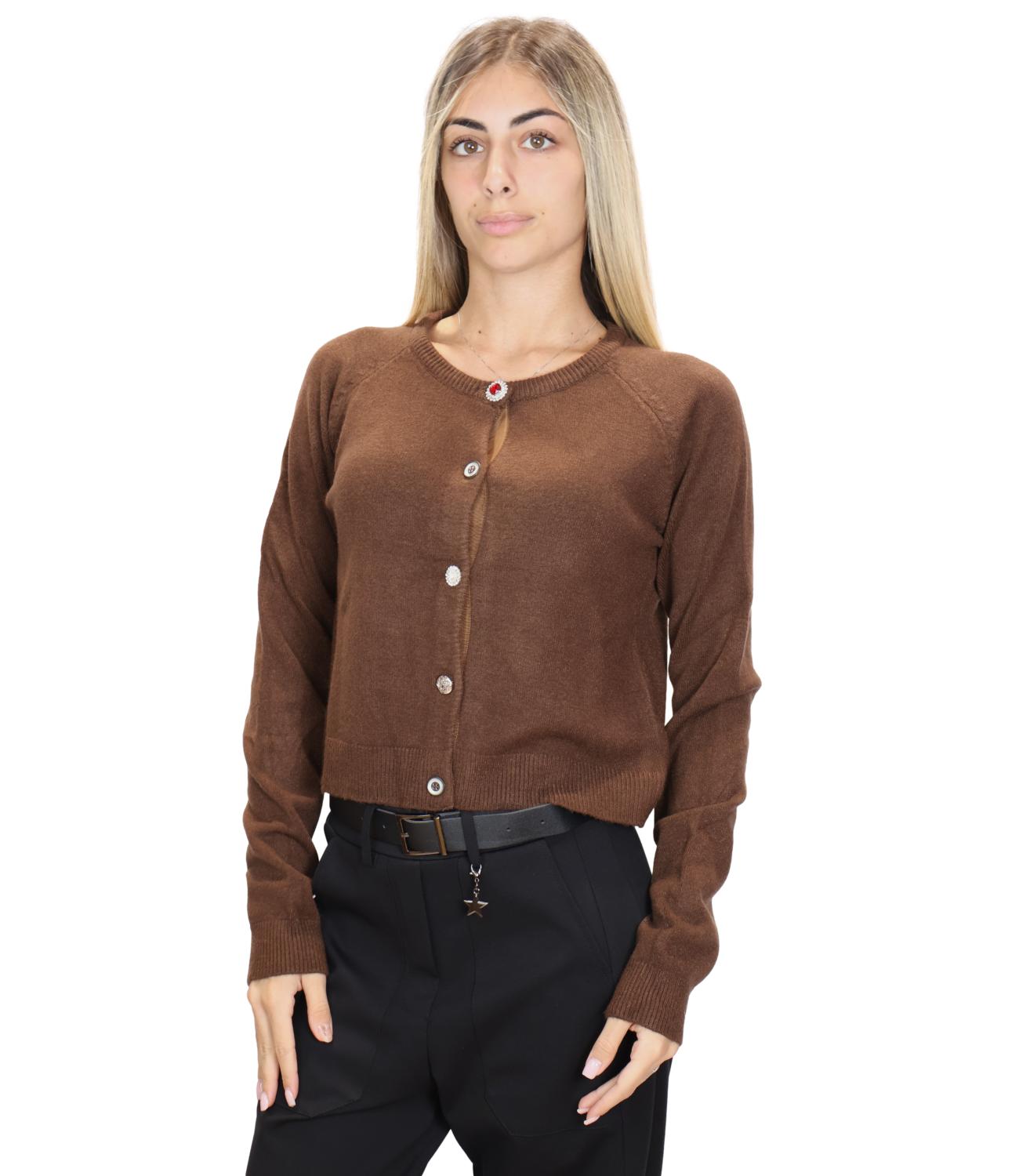 Susy Mix Maglia da Donna - Moro - M366