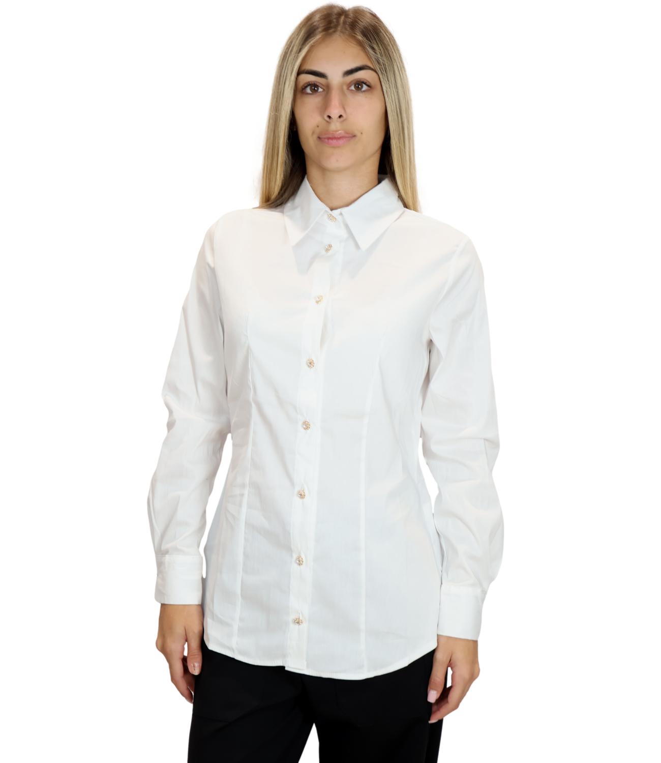Susy Mix Camicia da Donna - Bianco - Pp459t6