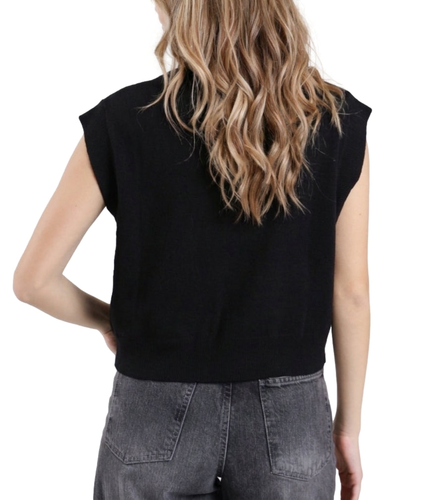Susy Mix Gilet da Donna - Nero - Qr69204