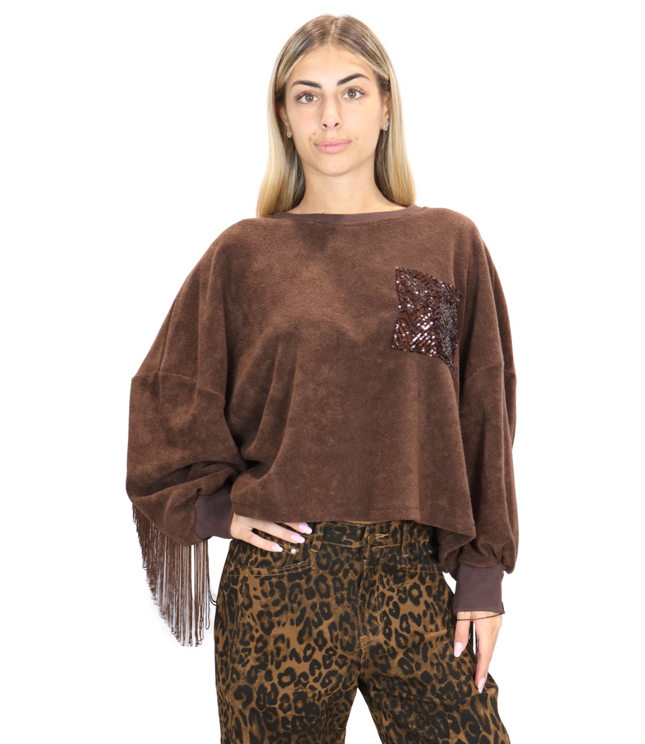 Susy Mix Felpa da Donna - Moro - S4301