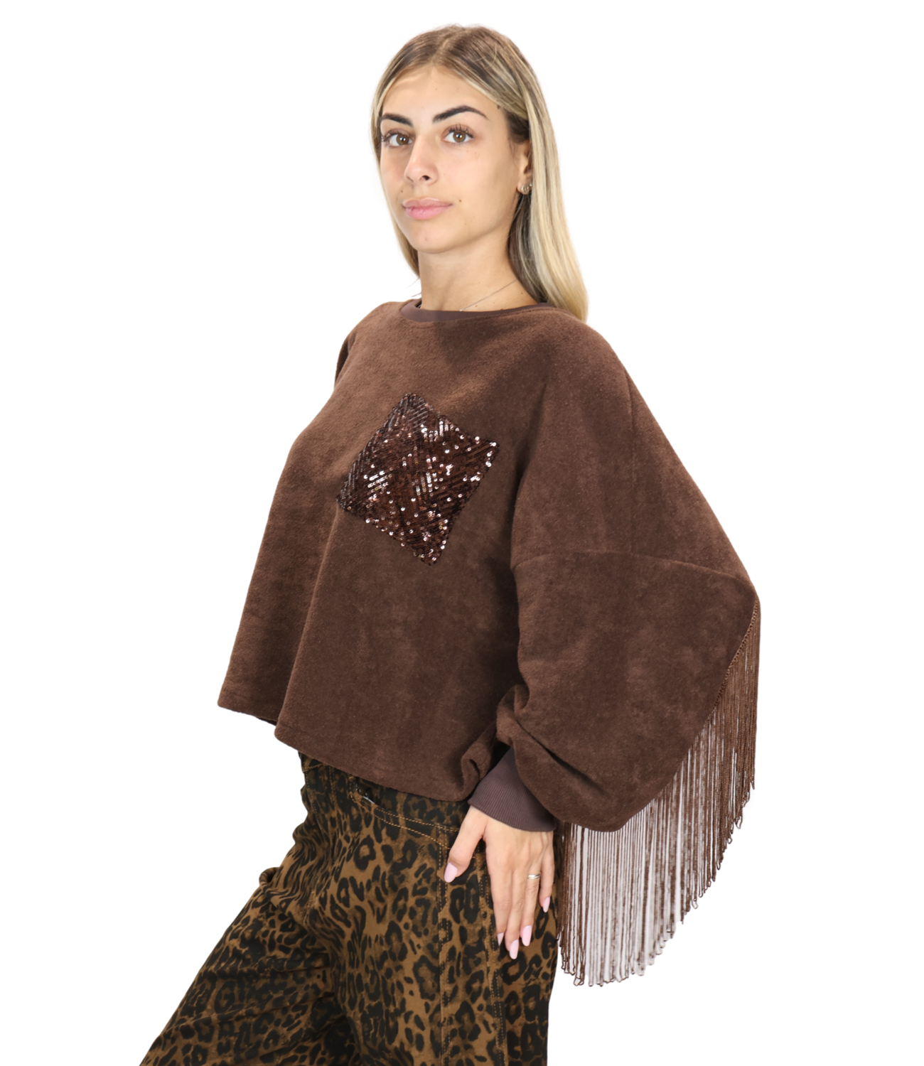 Susy Mix Felpa da Donna - Moro - S4301