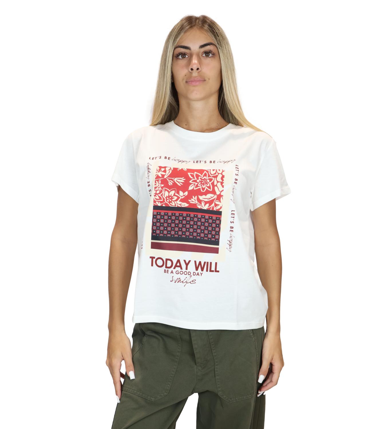 Susy Mix T-Shirt da Donna - B.co/rosso - Sh004840
