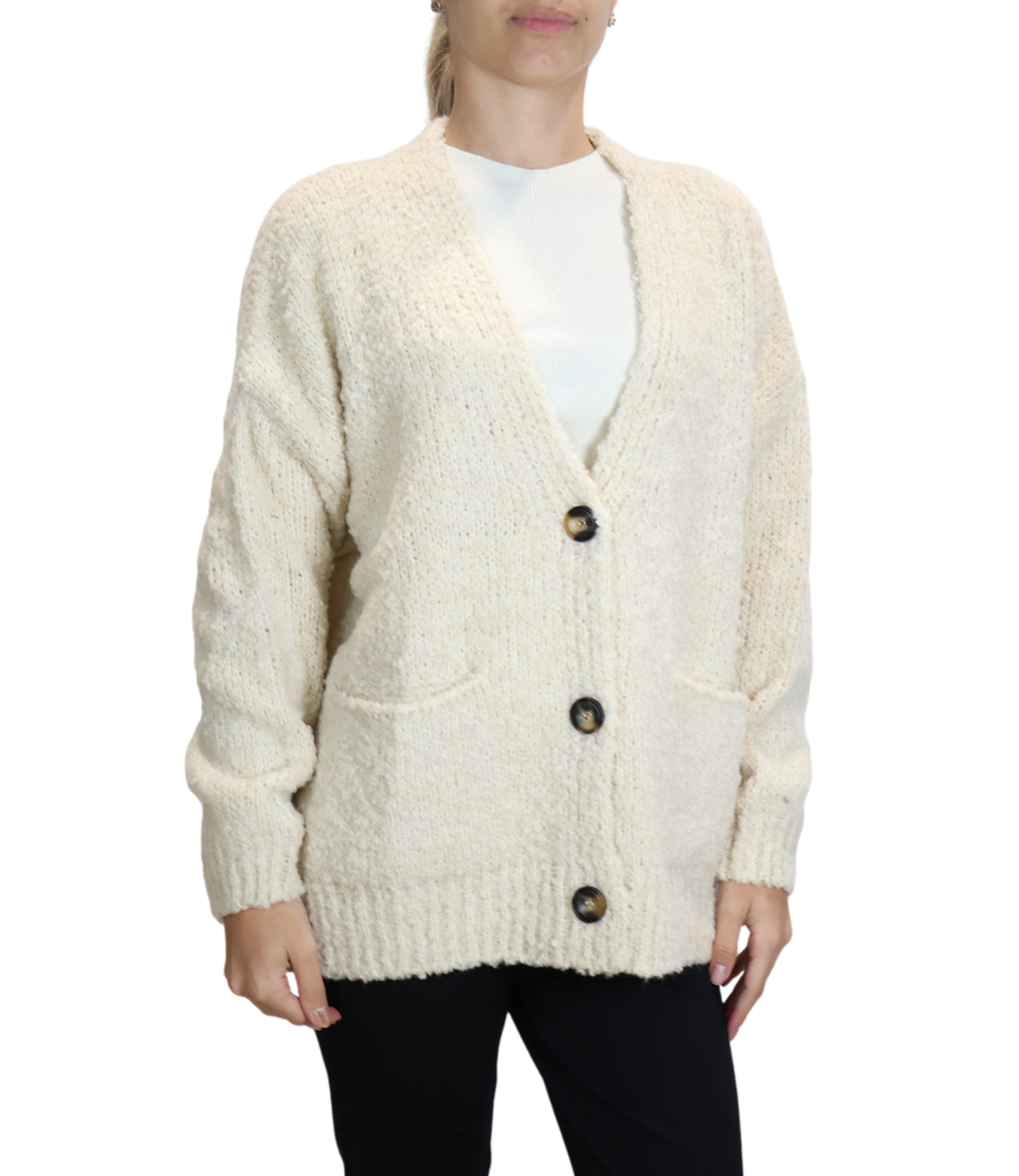 Susy Mix Cardigan da Donna - Crema - Wk32848