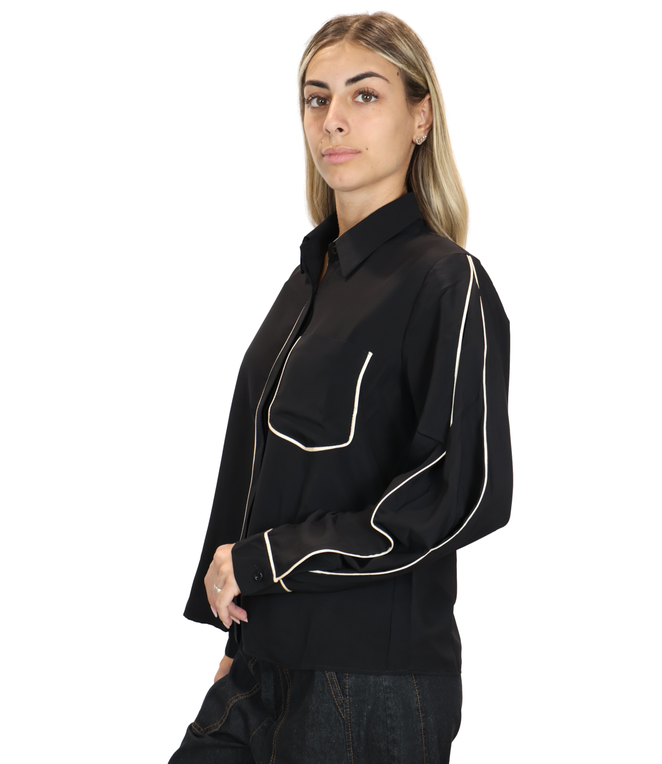 Susy Mix Camicia da Donna - Nero - Y1519n18