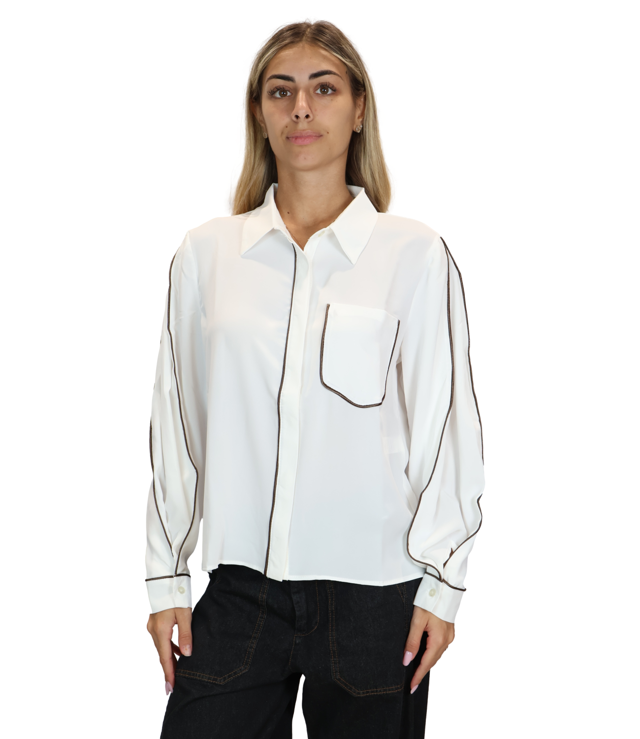 Susy Mix Camicia da Donna - Panna - Y1519n18