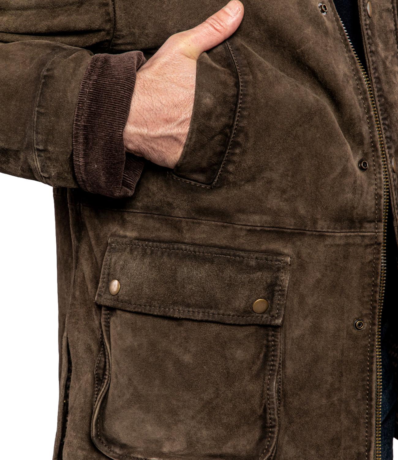 The Jack Leathers Giacca pelle da Uomo - Verde Alga - Balmoral
