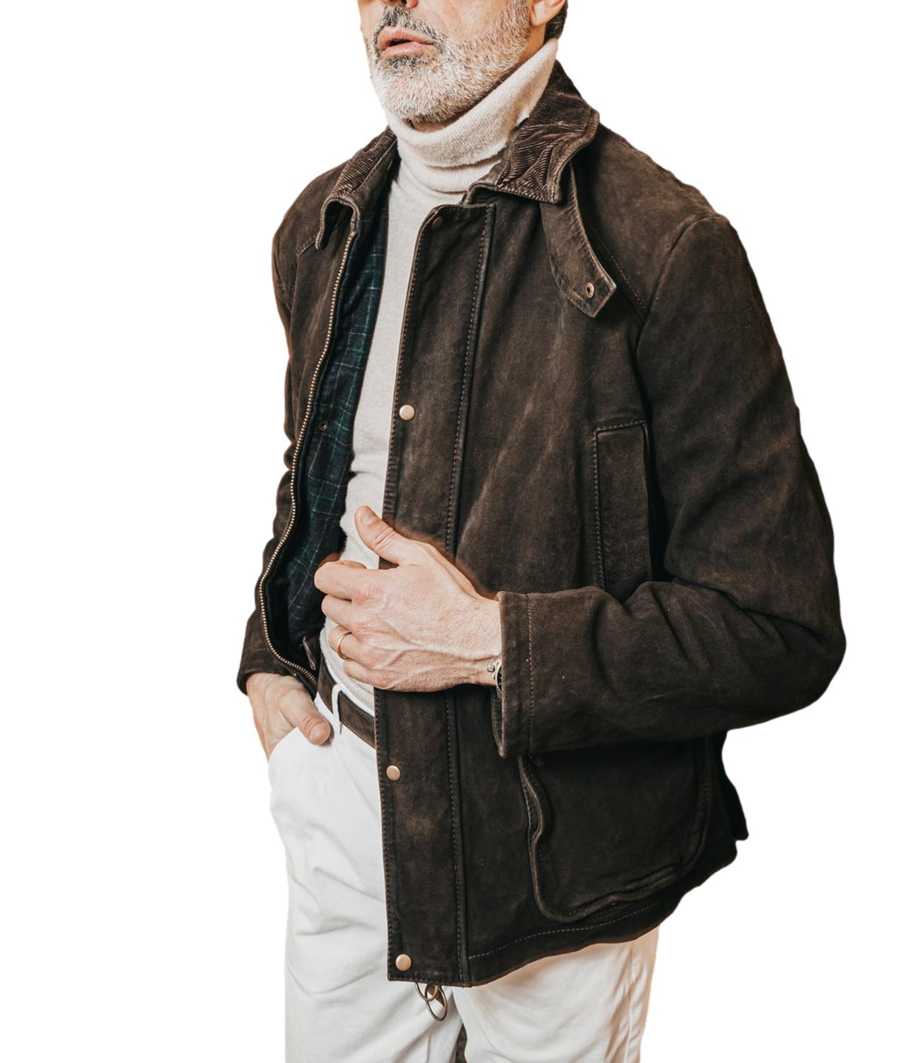 The Jack Leathers Giacca pelle da Uomo - Verde Alga - Balmoral
