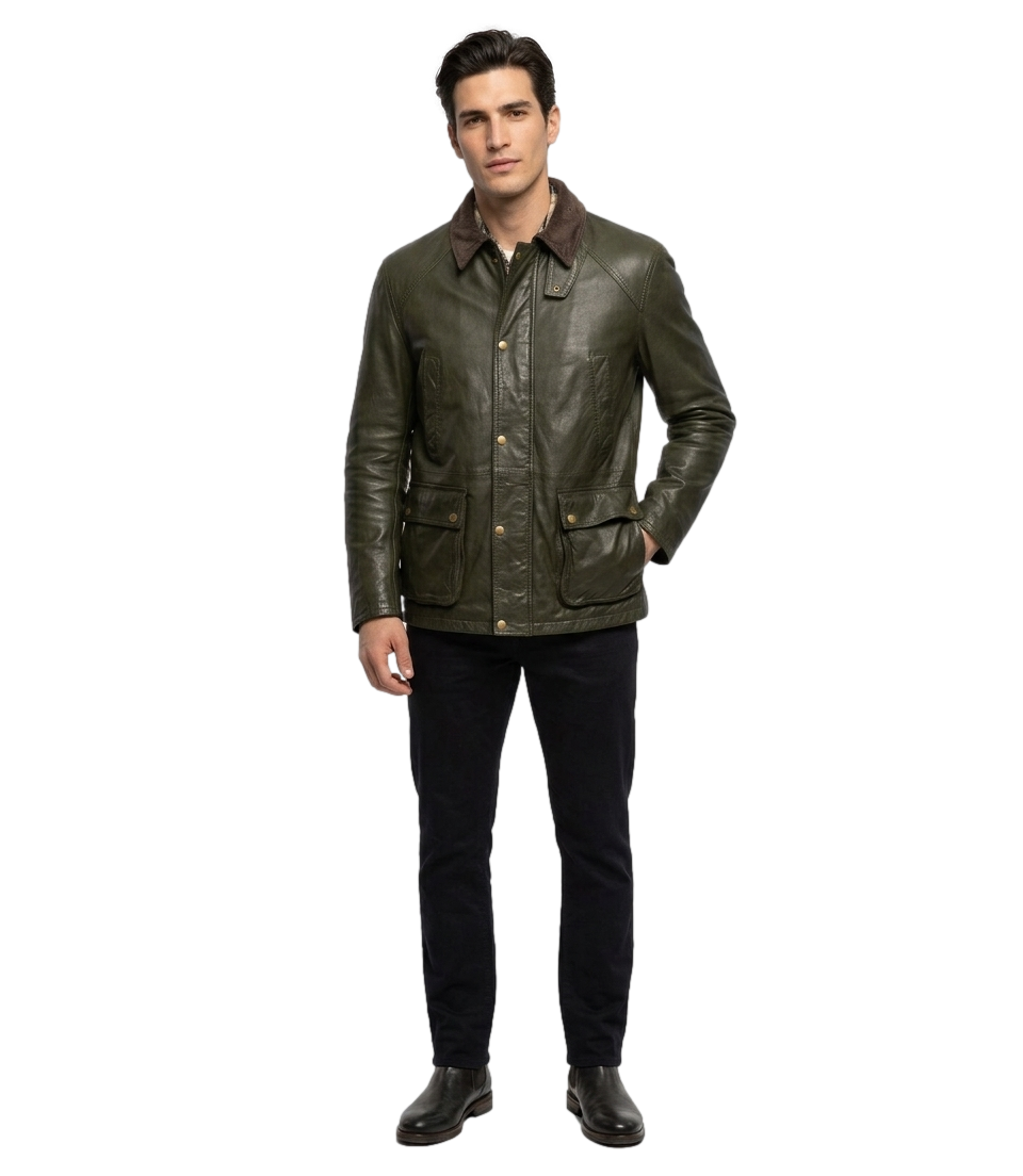 The Jack Leathers Giacca pelle da Uomo - Marrone - Balmoral