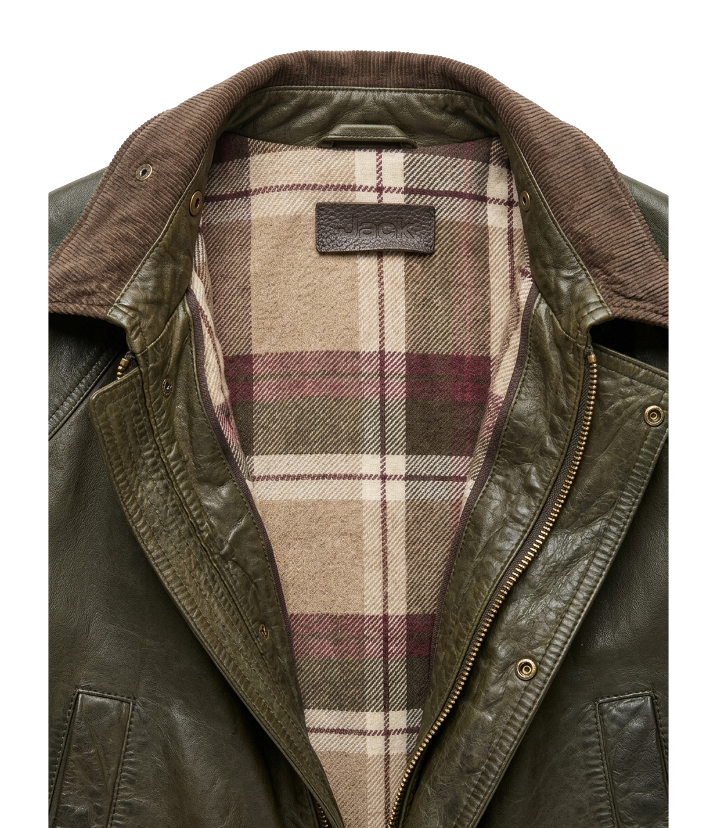 The Jack Leathers Giacca pelle da Uomo - Marrone - Balmoral