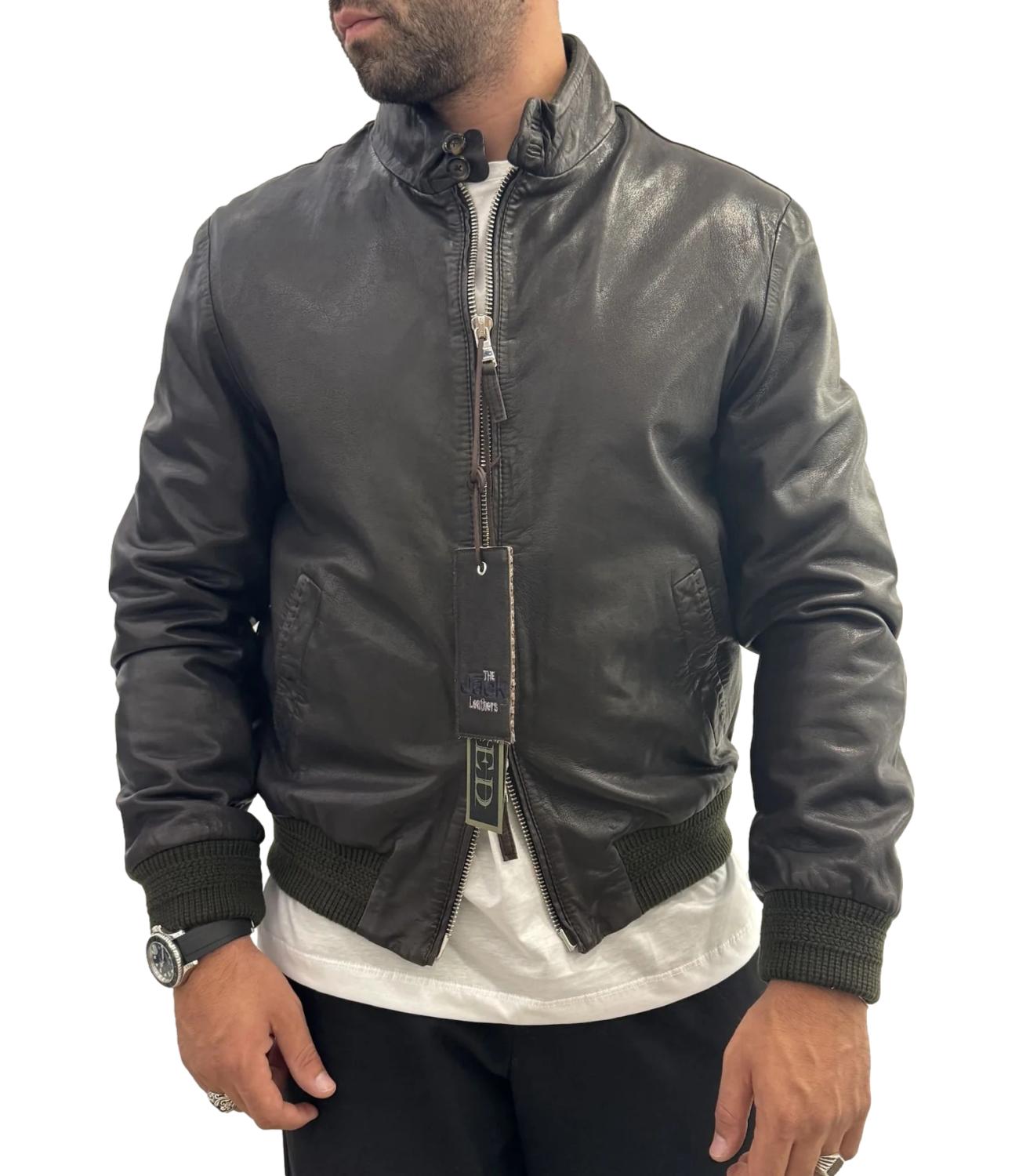 Giacca East Village Grainy Leather testa di moro