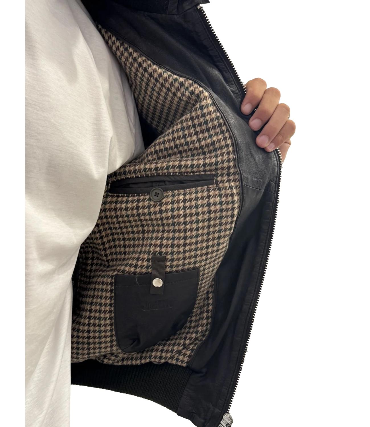 Giacca East Village Grainy Leather testa di moro