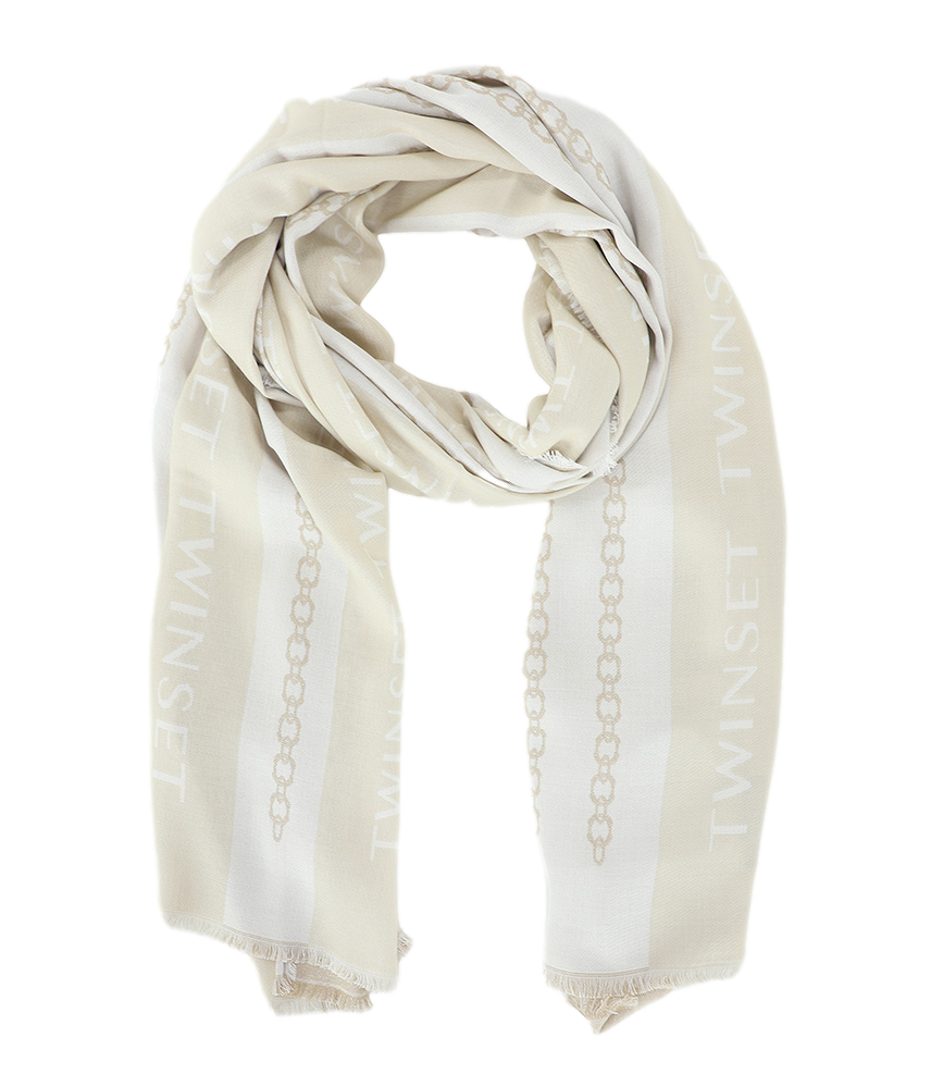 Twin Set Stola da Donna - Jacq.righe Parchment/giglio - 262ta4350