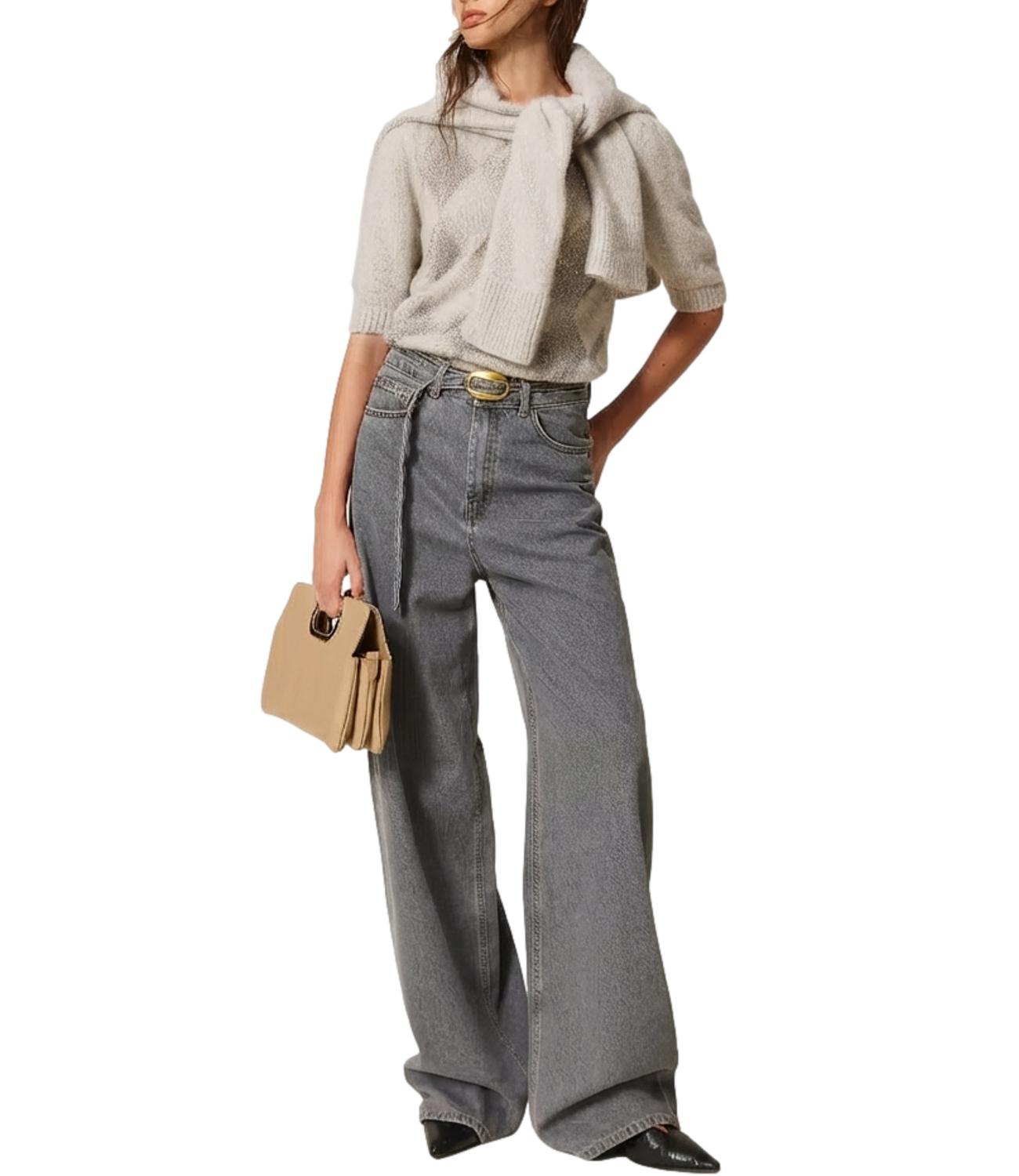 Twin Set Cardigan da Donna - Grigio Chiaro Melange - 262tt3170