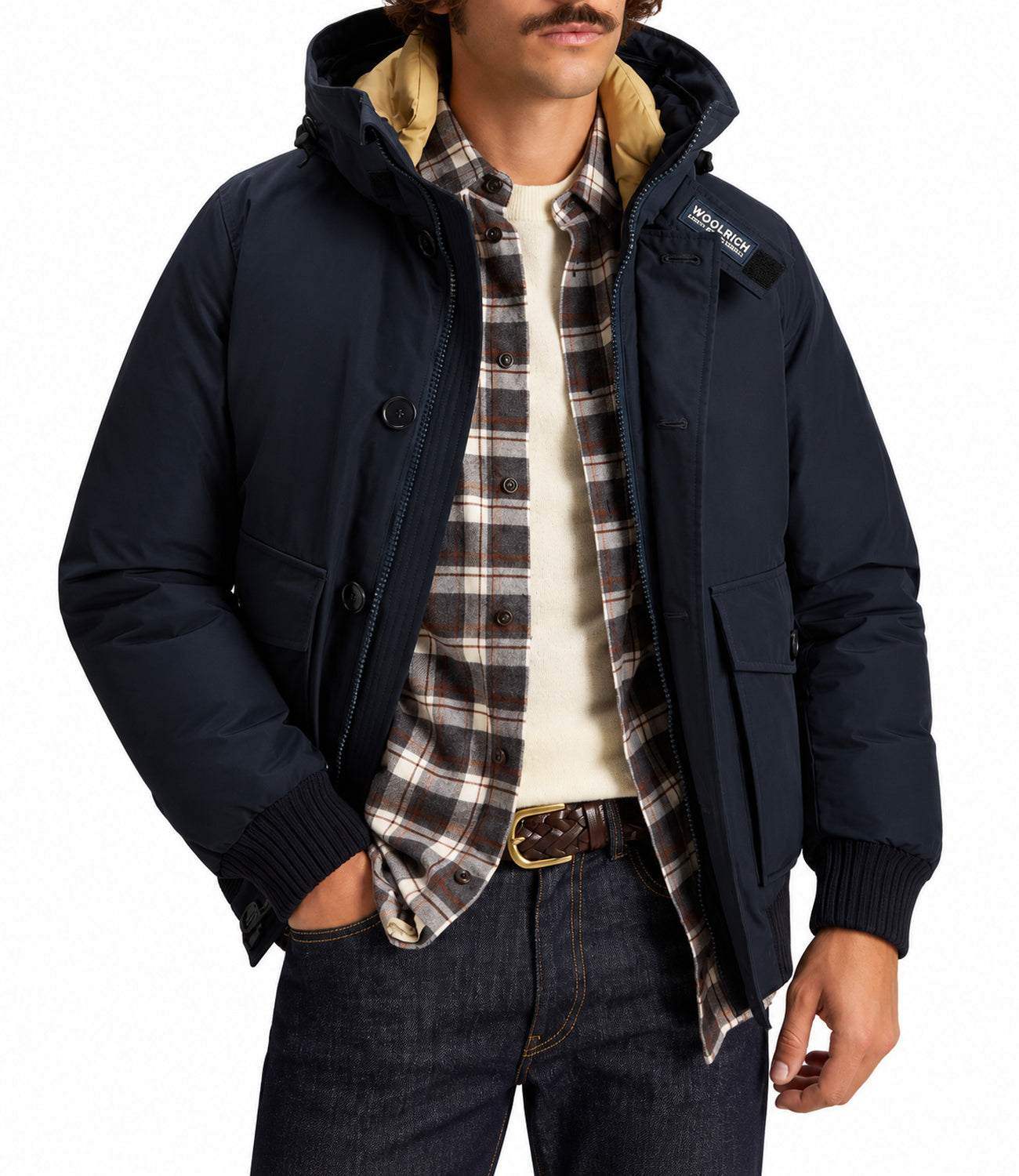 Woolrich Bomber da Uomo - Melton Blue - Cfwoou2238mrut0001