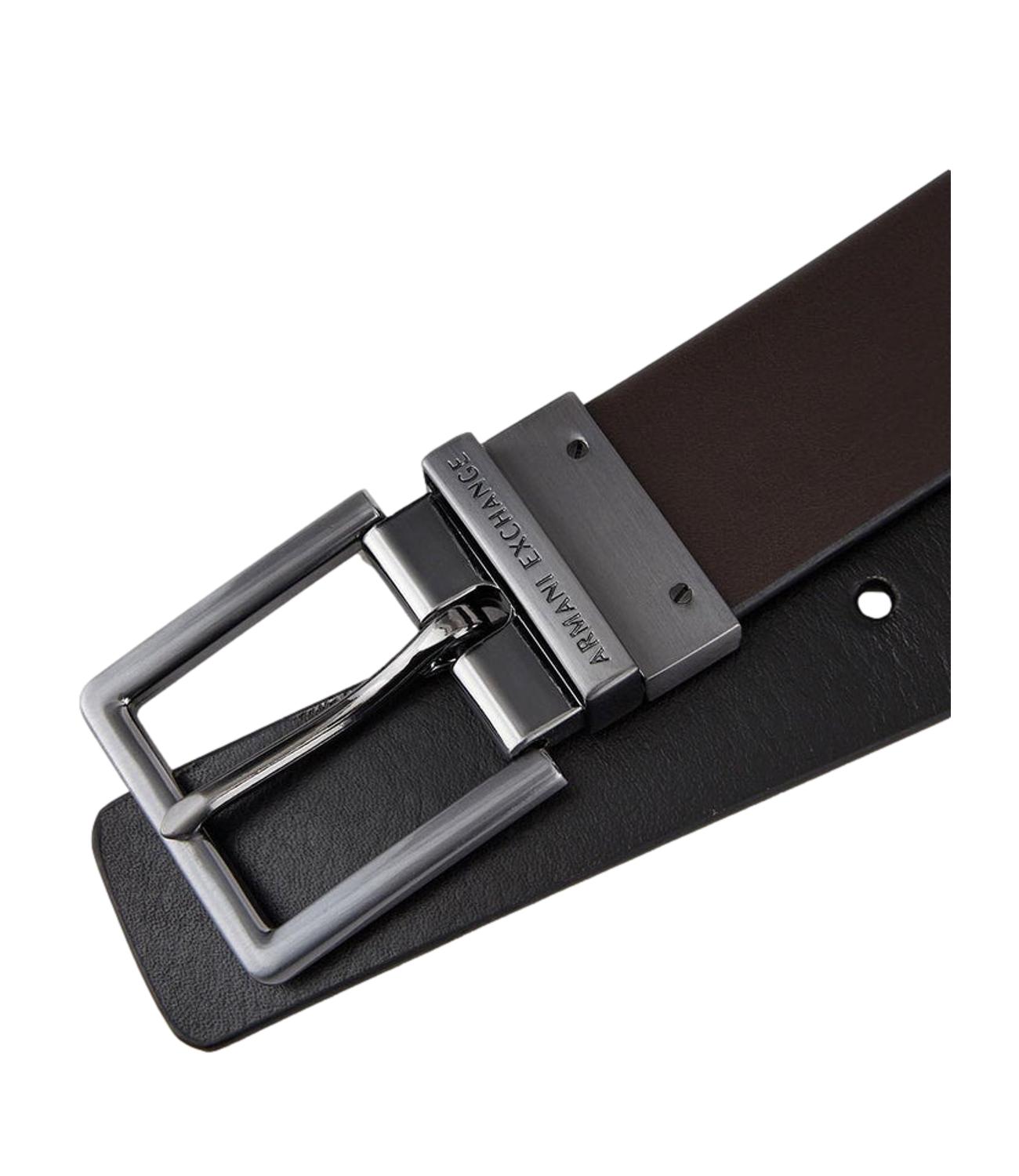 Cintura Armani Exchange reversibile nera marrone