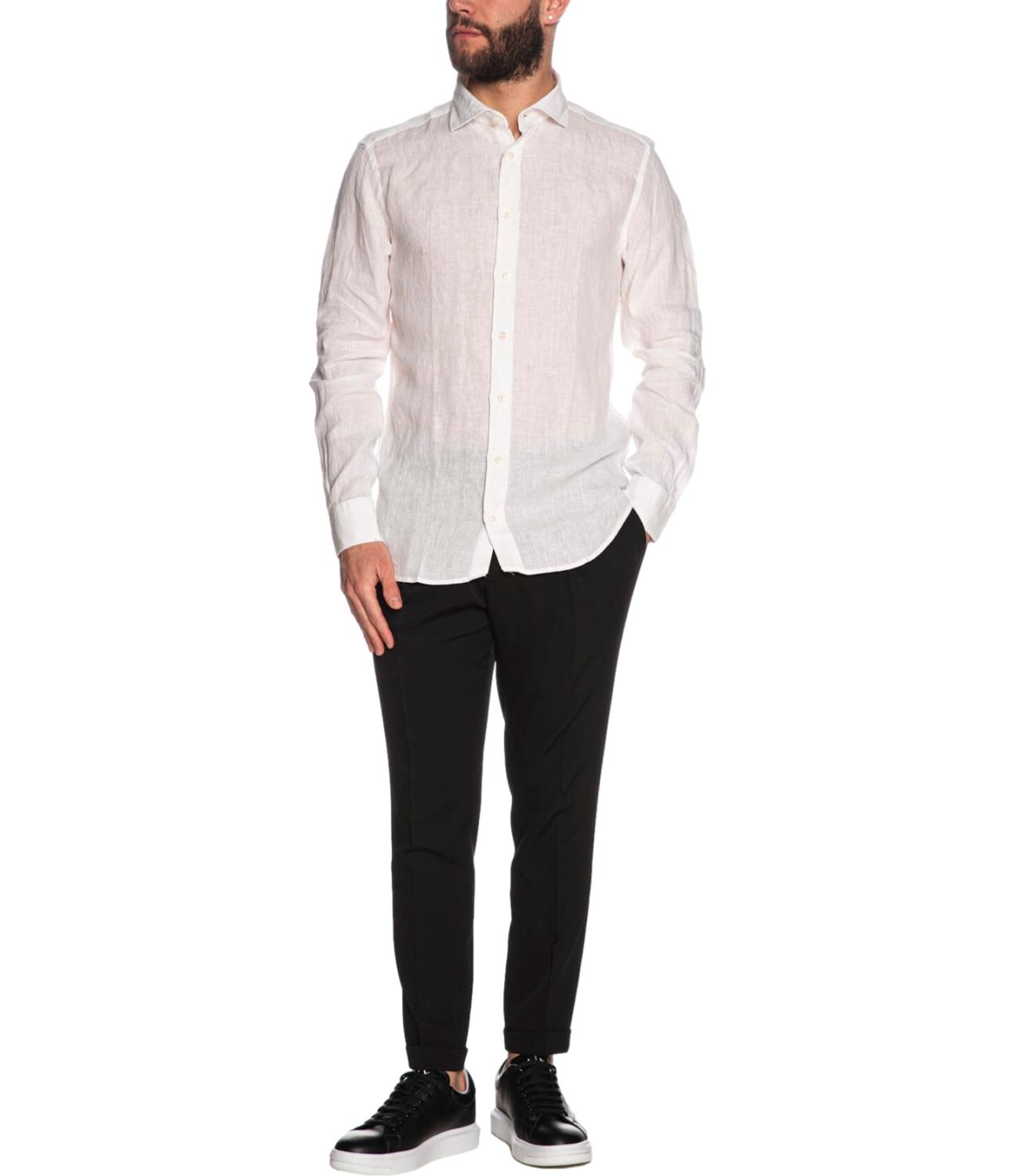 Camicia Bastoncino in lino bianca
