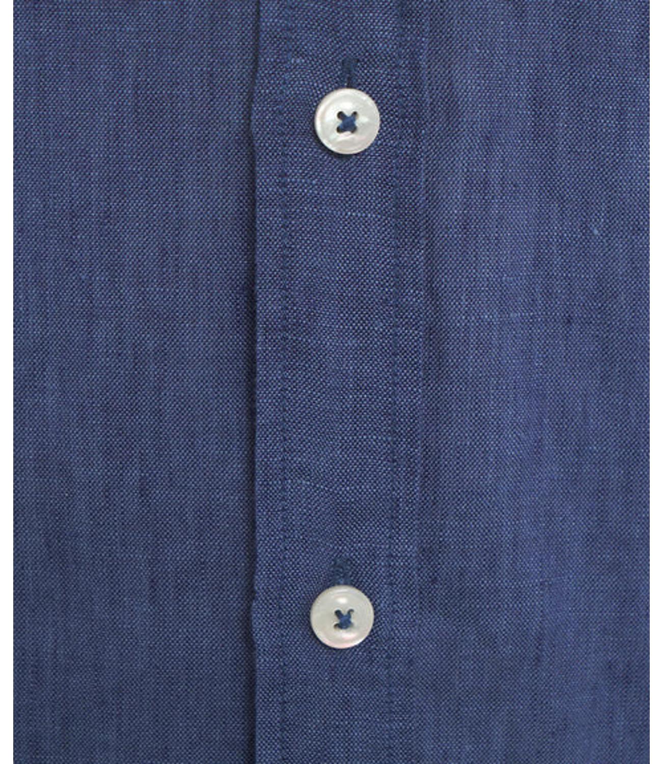Camicia Bastoncino in lino blu navy