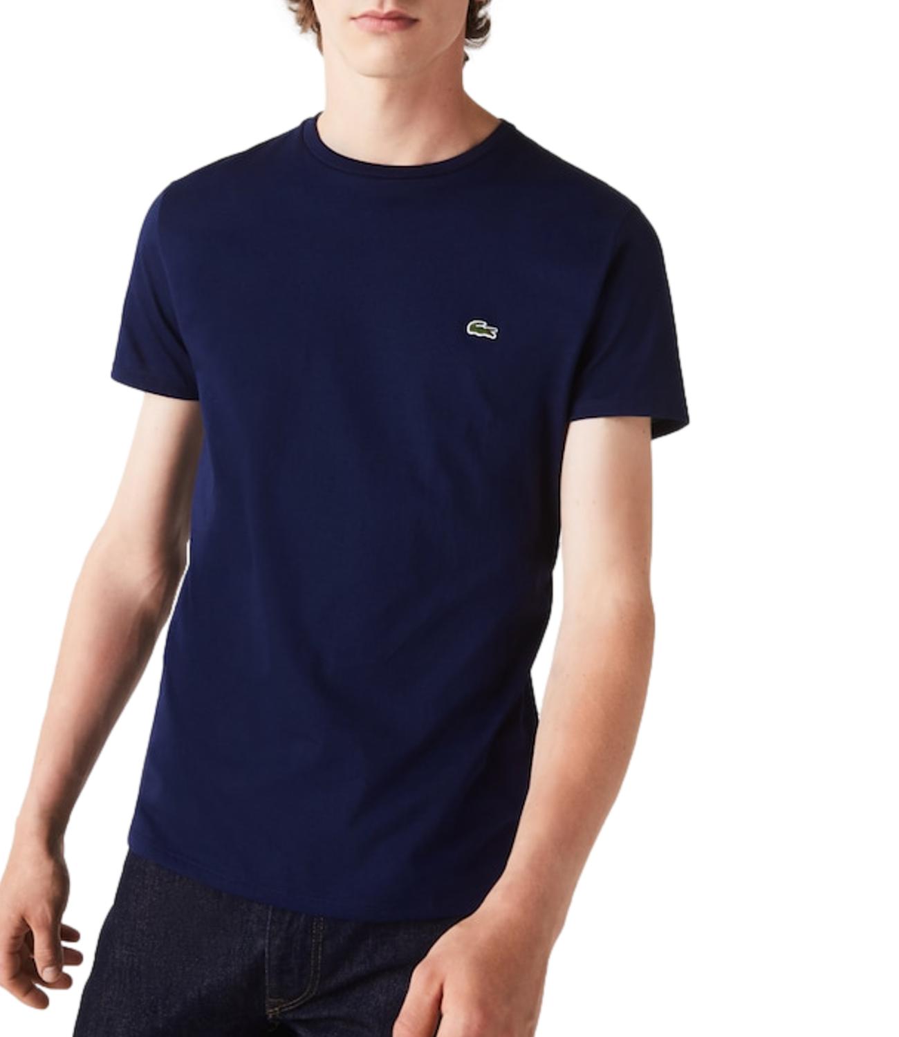 T-shirt Lacoste blu navy girocollo uomo