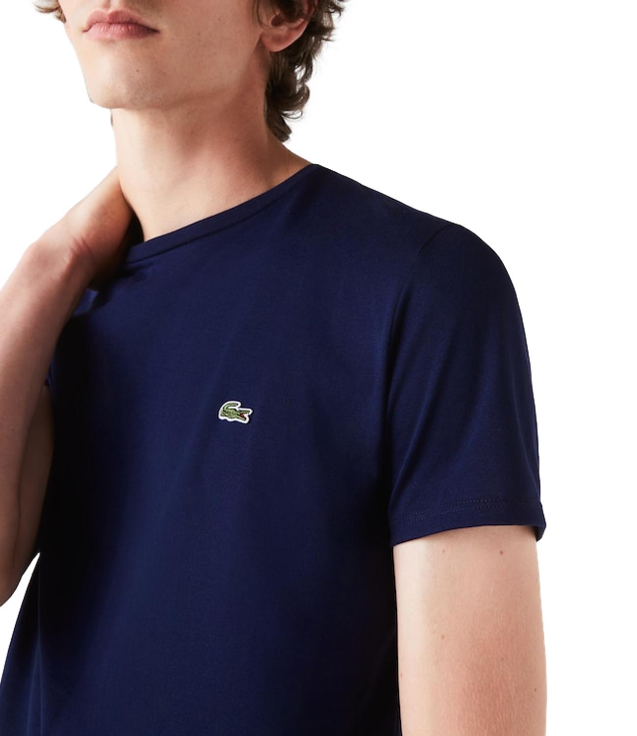 T-shirt Lacoste blu navy girocollo uomo