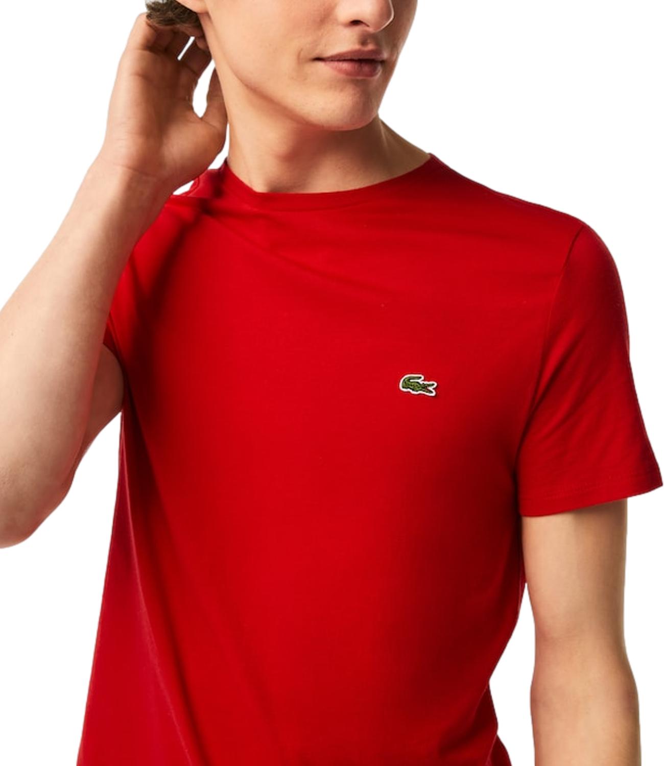 T-shirt Lacoste rosso girocollo uomo