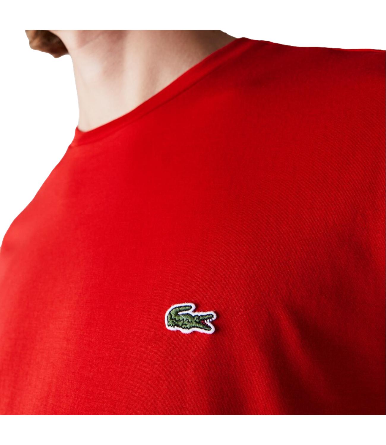 T-shirt Lacoste rosso girocollo uomo