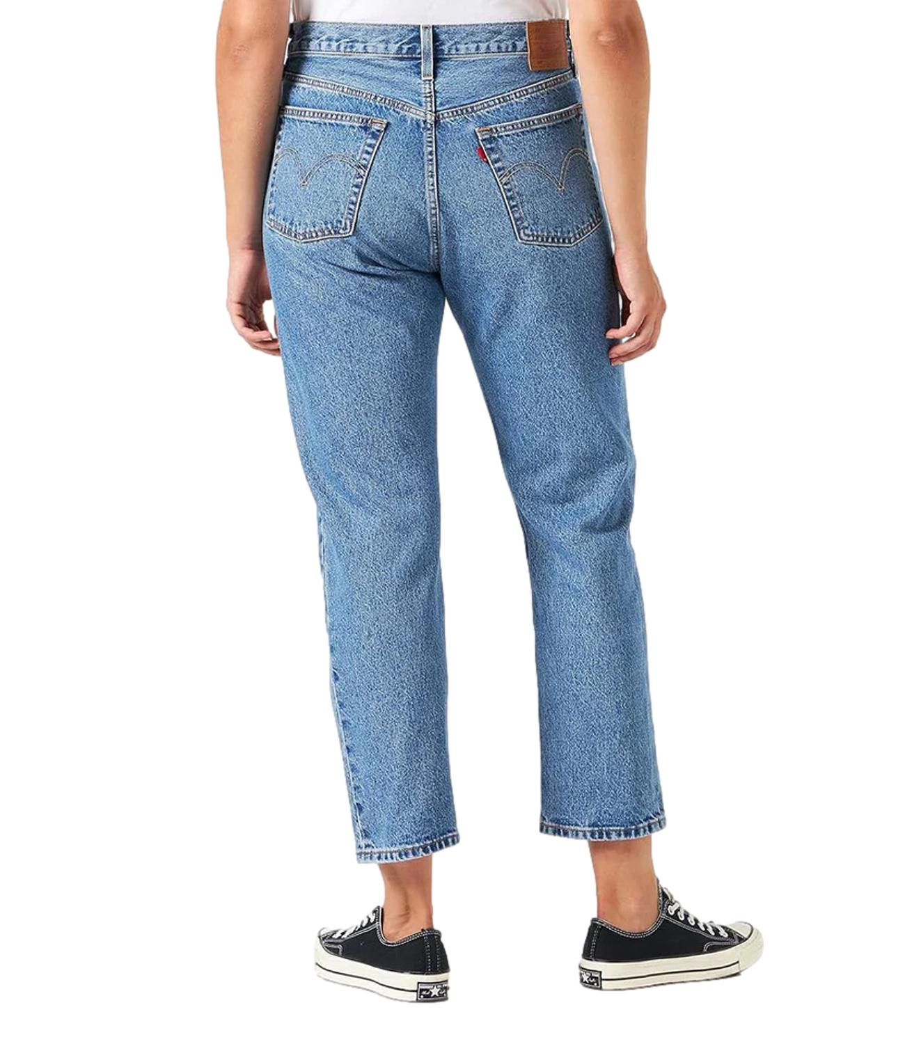 Jeans Levis 501 crop da donna blu medio denim estivo