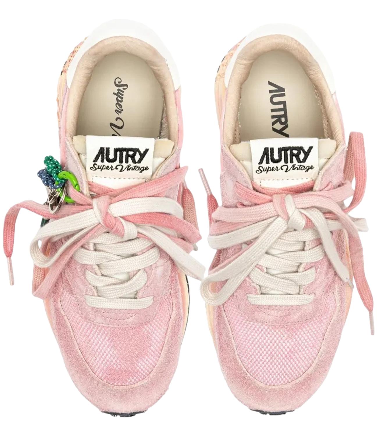 SNEAKERS REELWIND SUPER VINTAGE IN NYLON E SUEDE ROSA