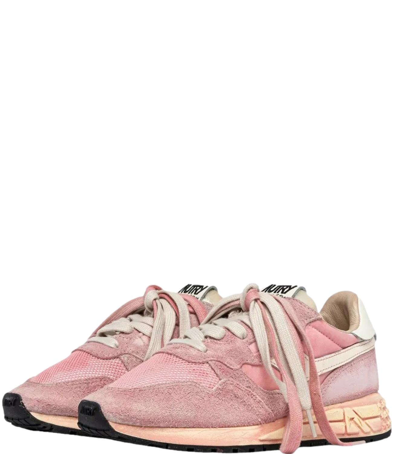 SNEAKERS REELWIND SUPER VINTAGE IN NYLON E SUEDE ROSA