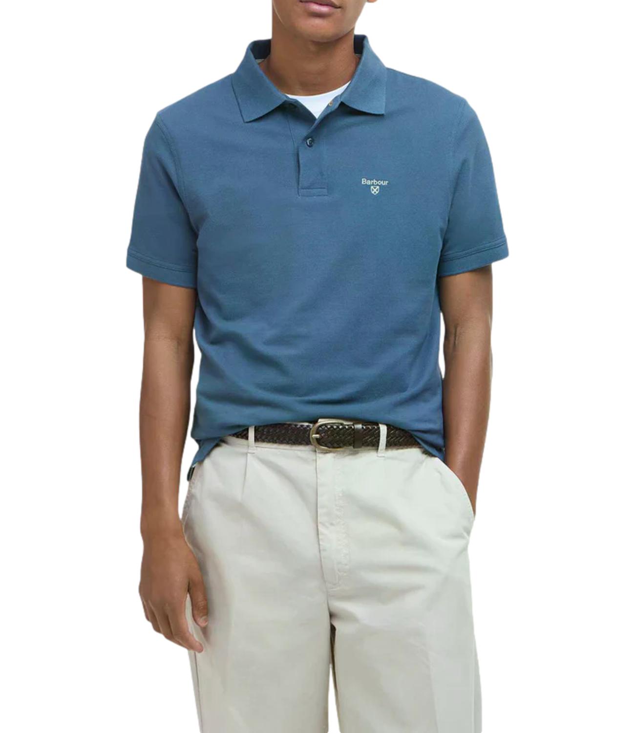 Barbour Polo da Uomo - Dusk Blue - 261mmml1367