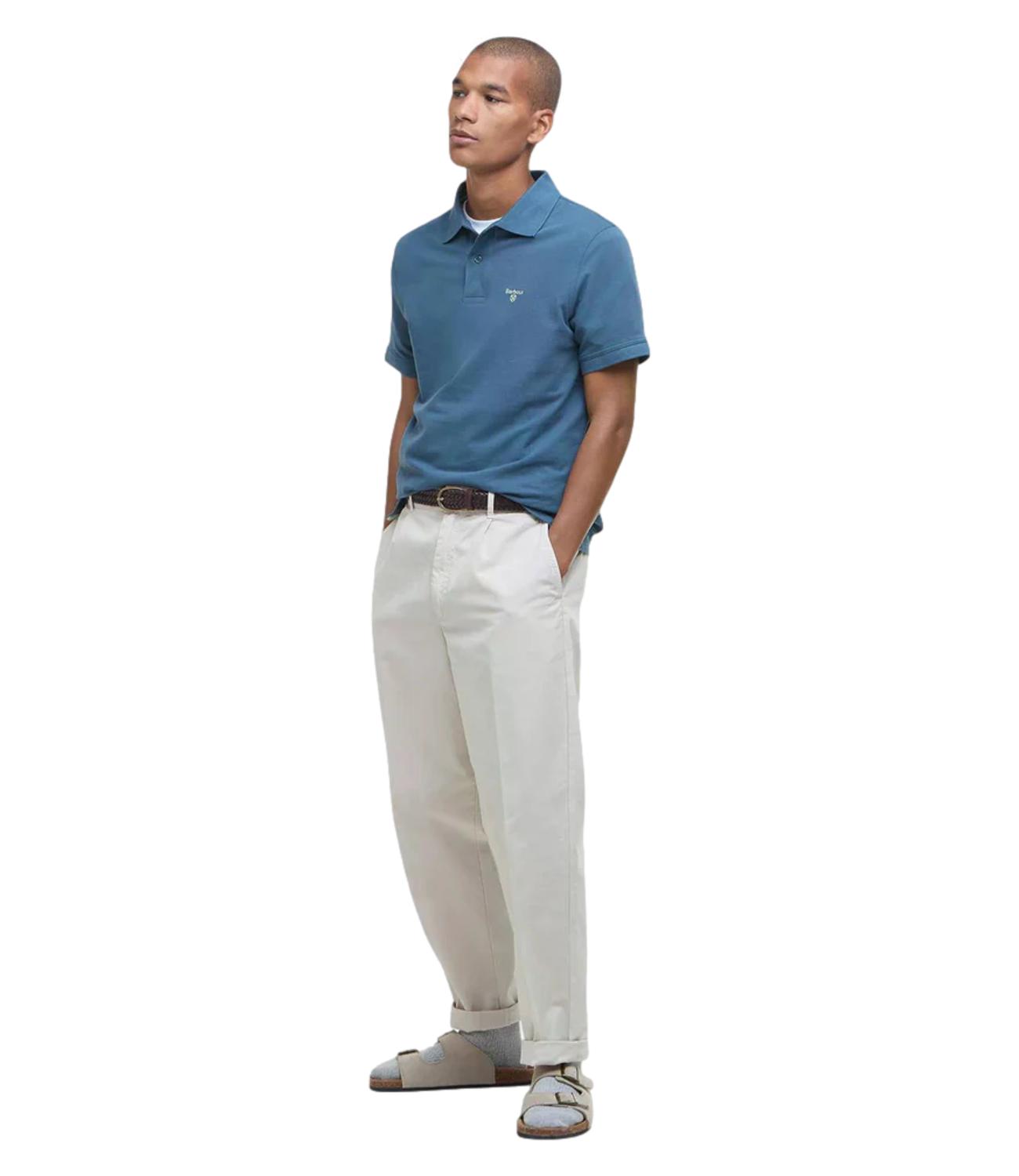 Barbour Polo da Uomo - Dusk Blue - 261mmml1367