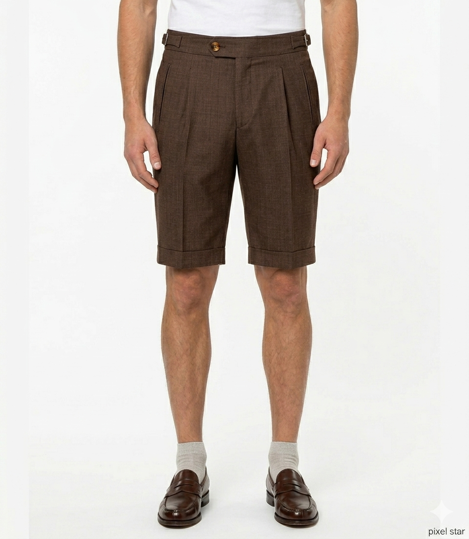 Berwich Bermuda da Uomo - Brown - Pu19retrogurkhashortvb101